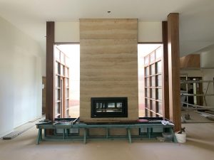 Rustic Touch – Mudbrick fireplace